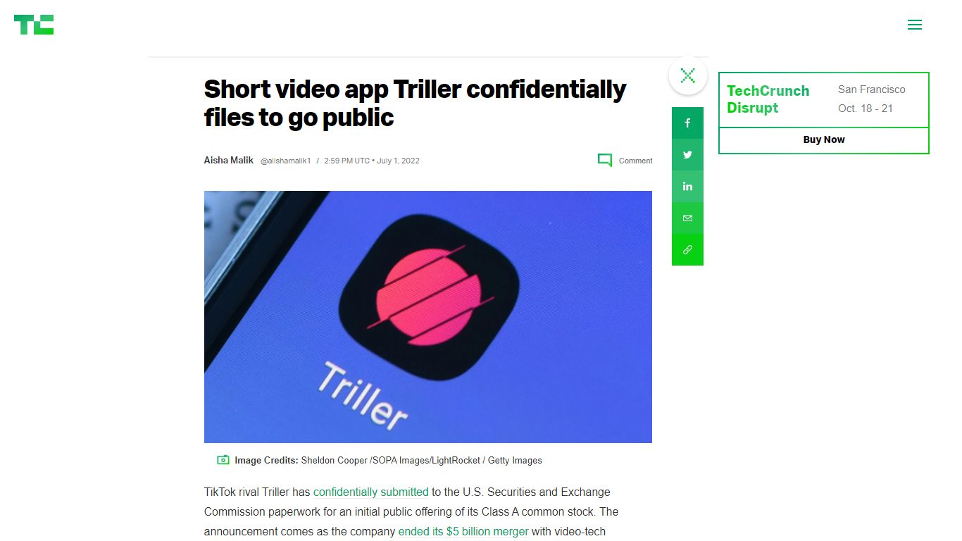 Short video app Triller confidentially files to go public